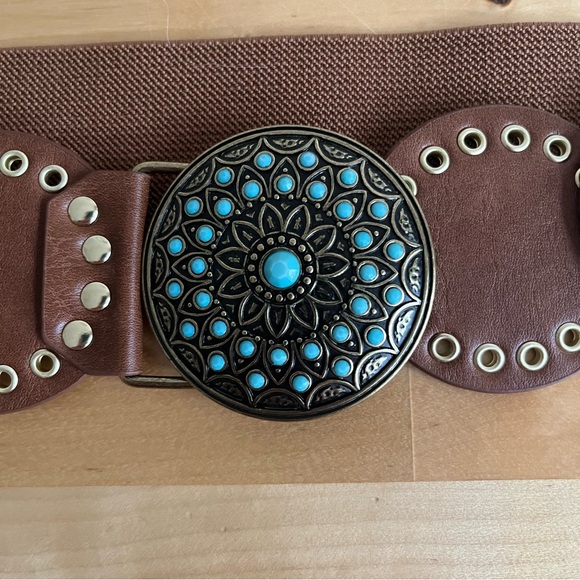 Concho Style Sz XL Western Coastal Cowgirl Southwestern Boho Stretch Belt - Picture 2 of 4